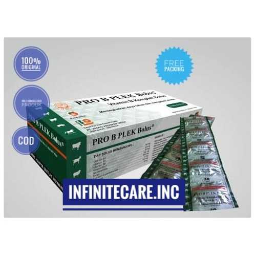PRO B PLEK 1 BOX ISI 50 BOLUS- Vitamin B kompleks Hewan BOLUS RASA JERUK
