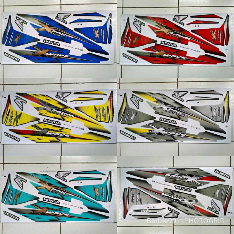 (Bisa Cod) Striping Stiker Lis Variasi Thailand Motor Honda Revo 100cc Lama - Wave X - Body Ramping