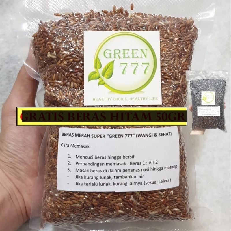 

(BISA COD) Beras Merah Organik 1 Kg Green 777 1kg Super Premium Quality Sehat Diet Mpasi (VAKUM)