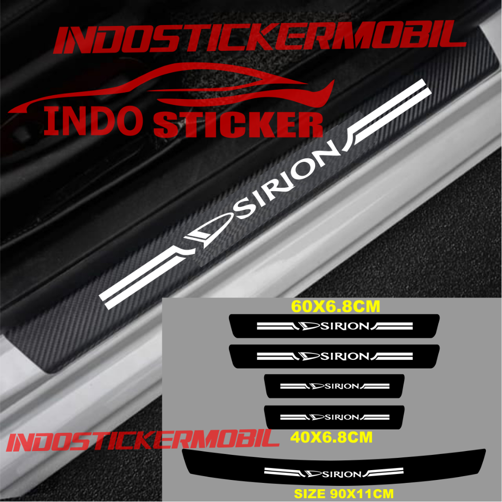 (COD) CARBON 3D MOBIL SIRION STICKER SILL PLATE CARBON 3D PIJAKAN BUMPER BAGASI MOBIL DAIHATSU SIRIO