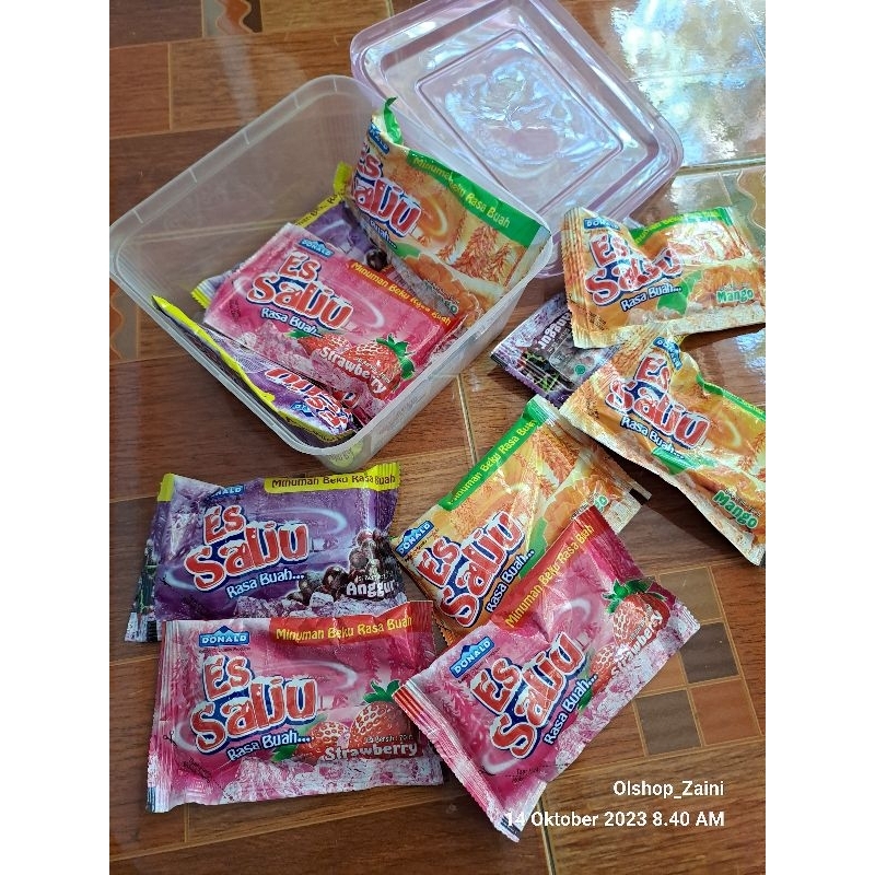 

Es SALJU DONALD Rasa buah Anggur Strawberry Mangga, Toples isi 12 pcs