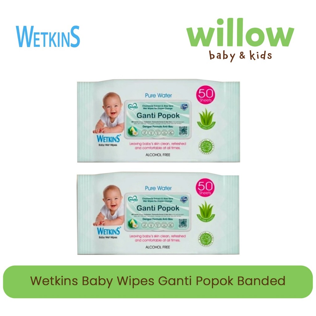 Tissue Basah Bayi - Wetkins Baby Wipes Ganti Popok Banded
