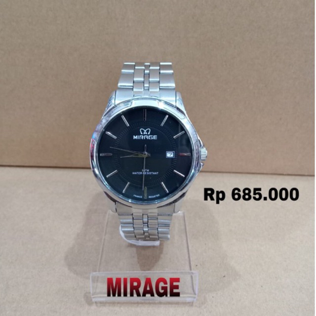 Jam tangan pria MIRAGE warna black silver