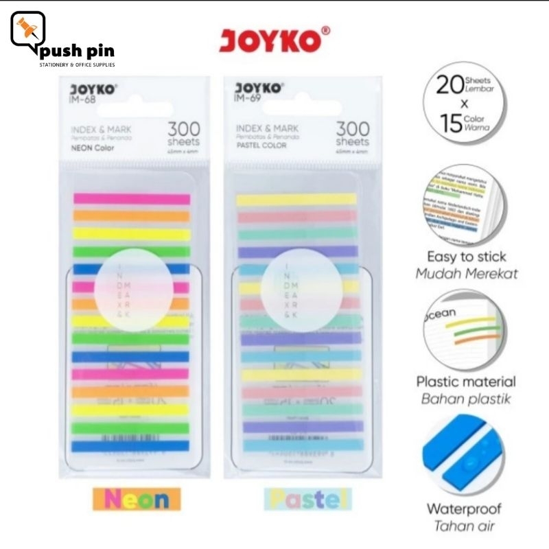 

Joyko Index Mark Penanda Pembatas 300 Sheets IM-68 ~ 69 Plastik