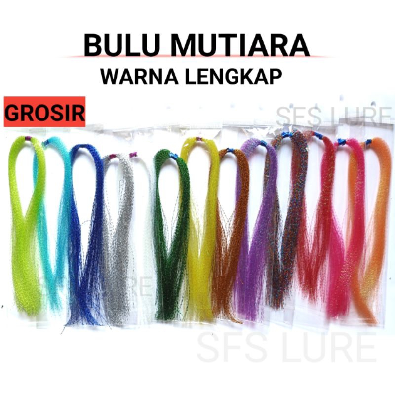 Bulu mutiara pancing bulu mutiara assist hok jig bulu mutiara kilap bulu sutra bulu serat sutra bulu