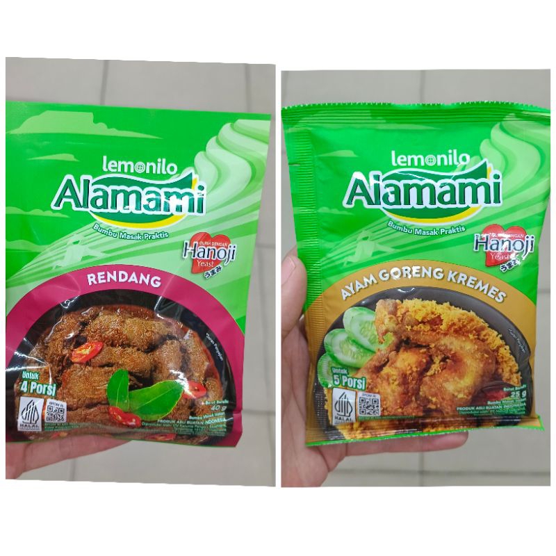 

Lemonilo alamami bumbu masak praktis varian rendang dan ayam goreng kremes - gurih dengan hanoji yeast