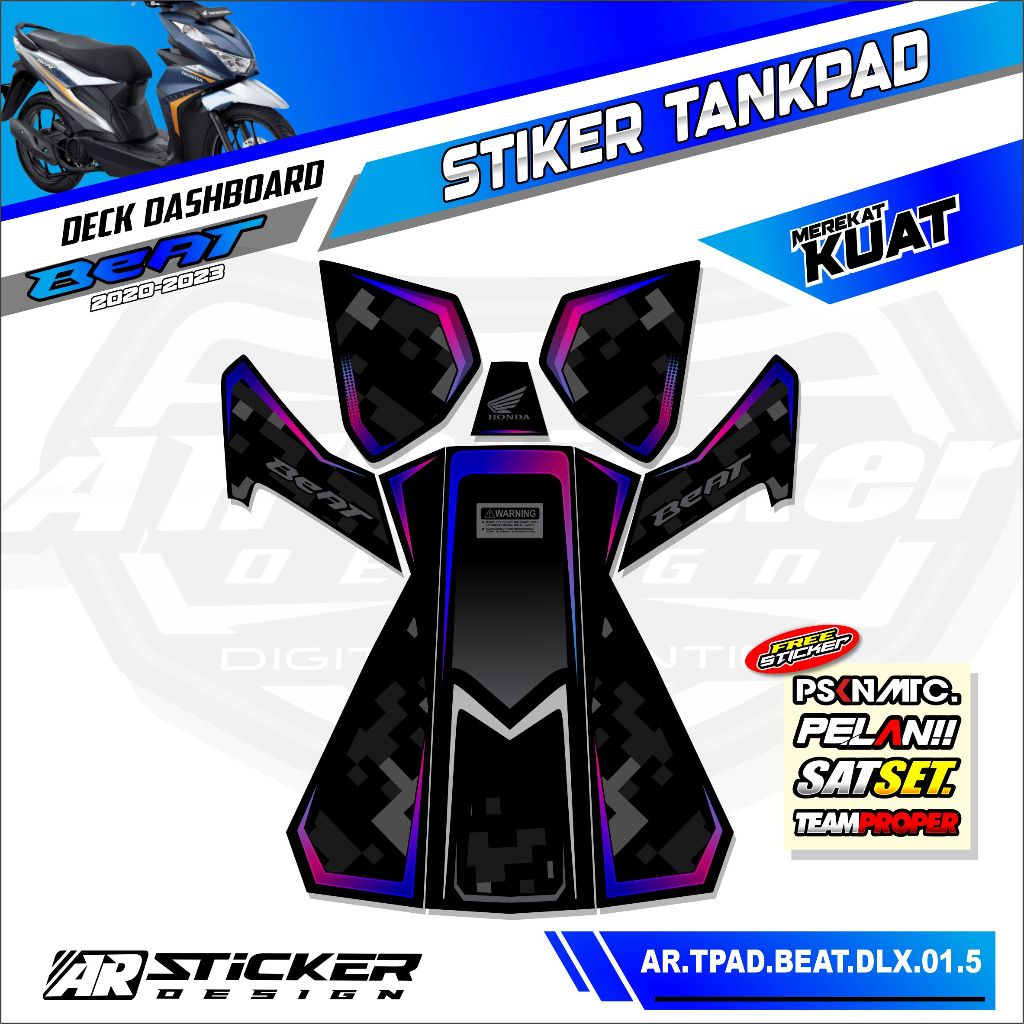 Sticker Dashboard Tankpad Motor Beat Deluxe / Street 2020 2021 2022 2023 Stiker Striping Pelindung d