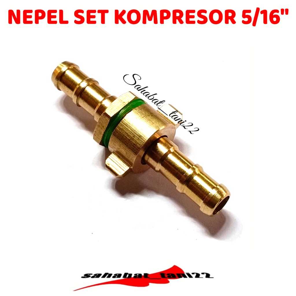 Sambungan selang kompresor nepel selang kompresor 5/16inchi kuningan