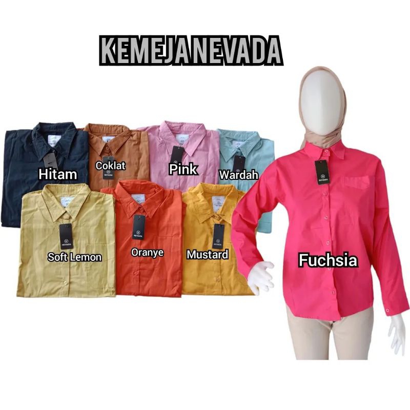‼️Laila Branded‼️ Kemeja wanita nevada /Kemeja polos