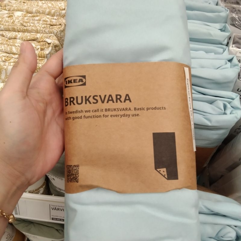 Sprei Berkaret Biru Muda polos Seprai Bahan Lembut fitted sheet