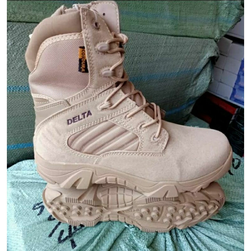 Sepatu PDL Delta /Sepatu PDL Tactical Krem Tinggi