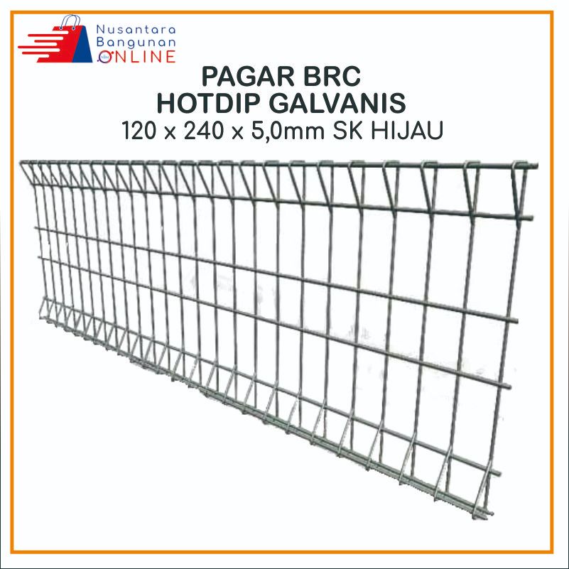 Pagar BRC Hotdip Galvanis 120 x 240 x 5,0mm SK Hijau
