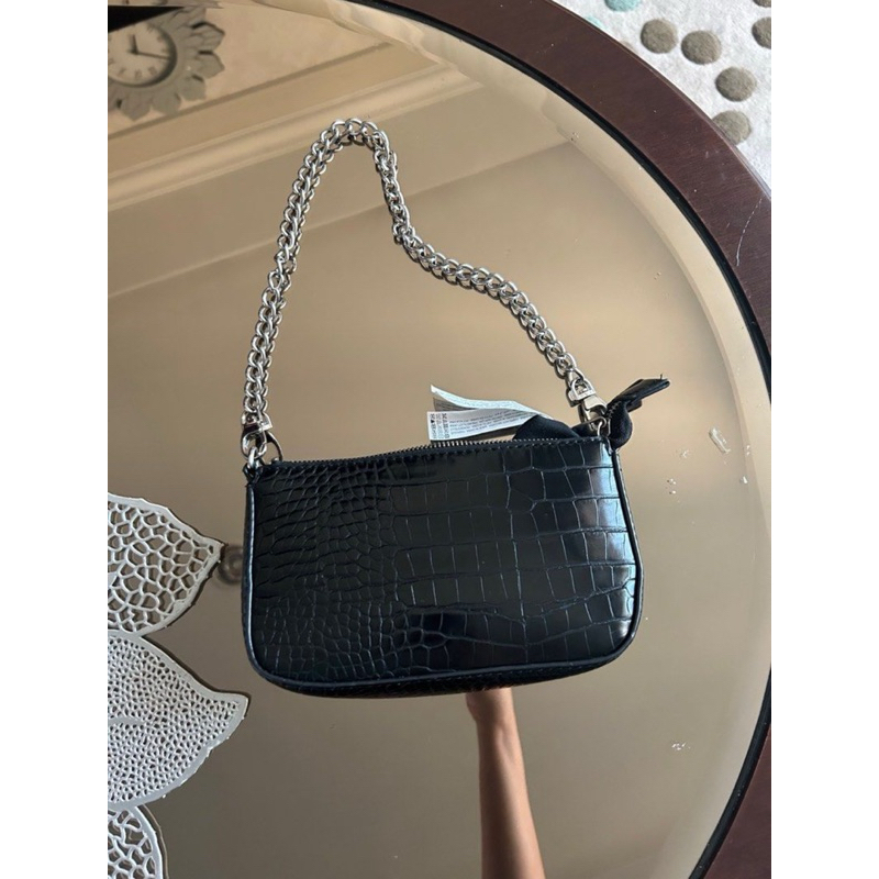 Bershka Croco Shoulder Bag
