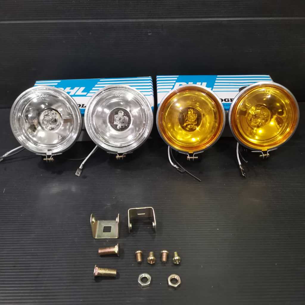 FOG LAMP SOROT BULAT KACA PUTIH CLEAR KACA KUNING LAMPU KABUT 2 PCS DHL