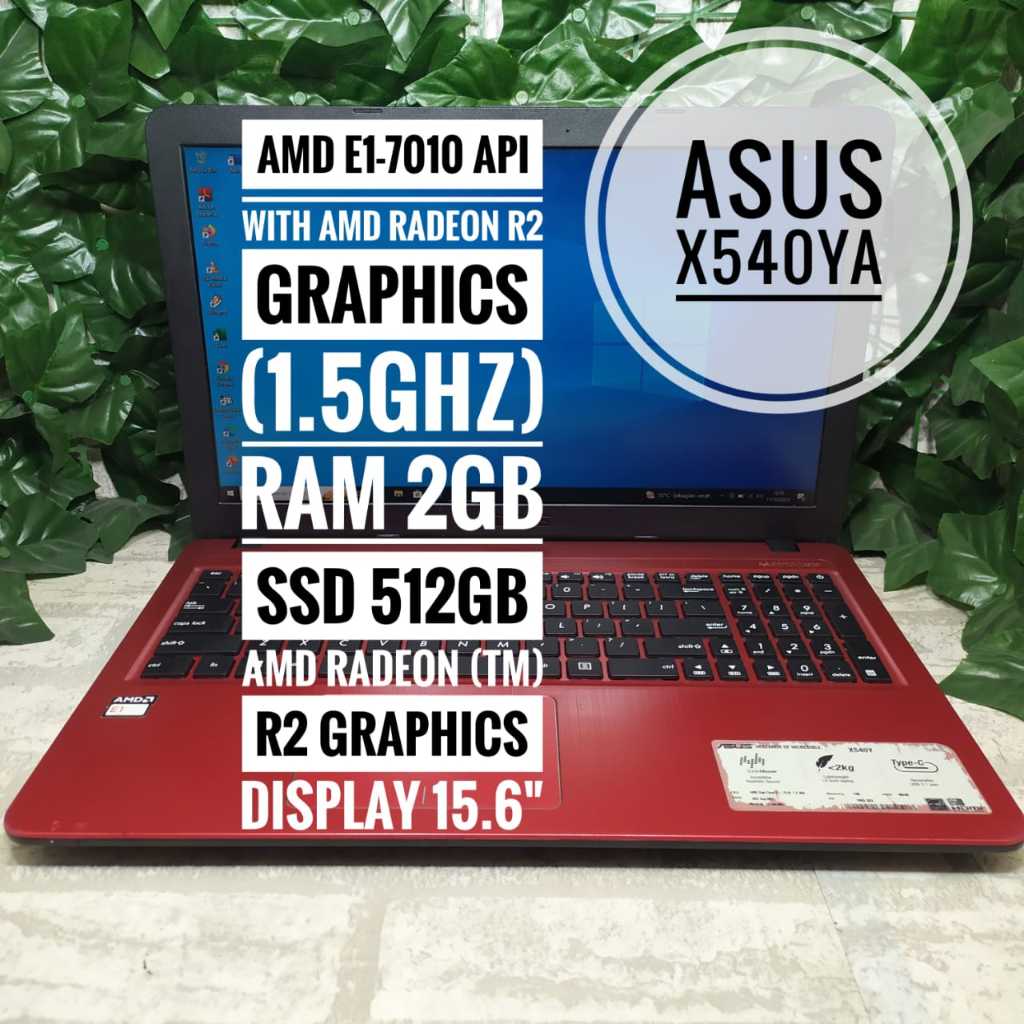 Laptop Asus X540YA Ram 2Gb Ssd 512Gb Bekas