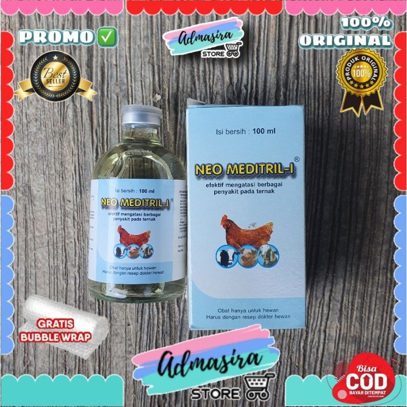NEO MEDITRIL Injek 100ml Injeksi Medion Injeksi Obat antibiotik sapi kambing unggas hewan