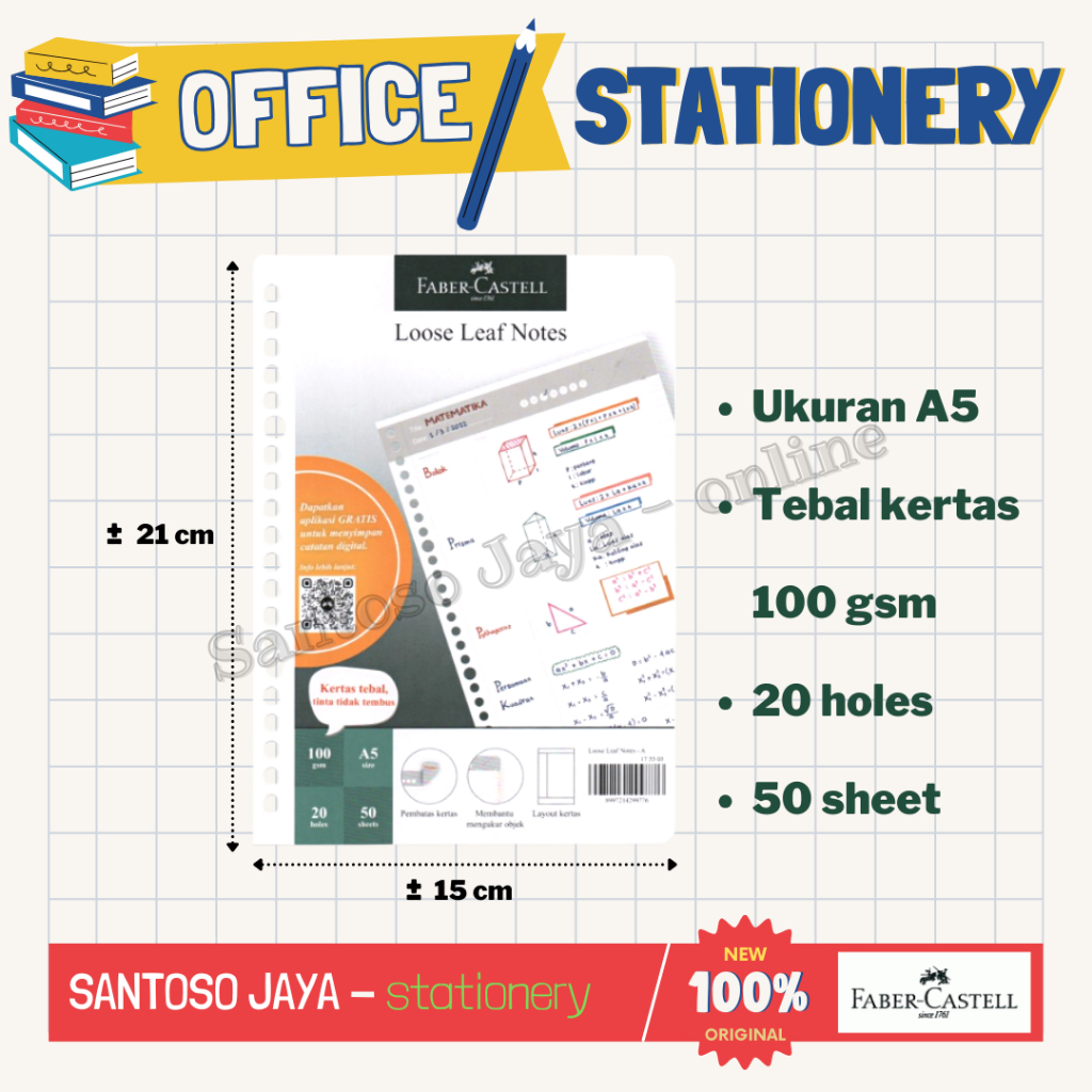 

Loose Leaf Notes A5 Matematika FABER CASTELL Isi Binder Mathematic A-5