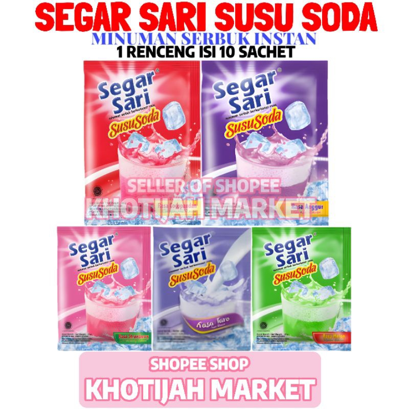 

Segar Sari Susu Soda Minuman Serbuk 1 Renceng Isi 10 Sachet