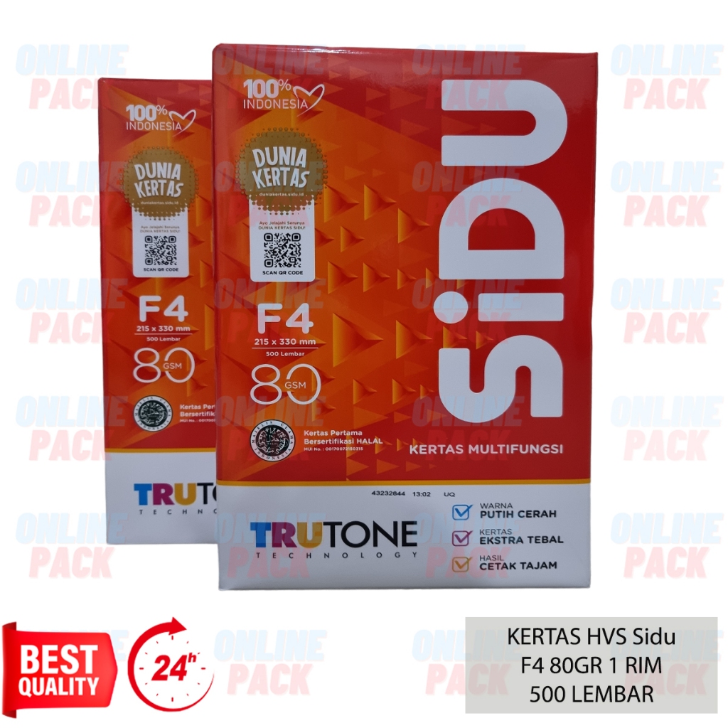 

KERTAS HVS SIDU F4 80GR 80 GRAM 1 RIM 500 LEMBAR PRINT SINAR DUNIA PAPER TRUE TONE MULTIFUNGSI LASER INKJET COPY FAX CETAK TAJAM PUTIH CERAH