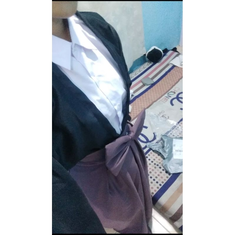 Hakama Hikomo Sakura Cosplay Anime Wanita Pria Jepang Real Picture kostum Cosplay