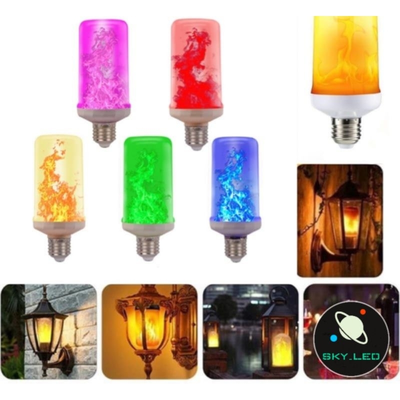 lampu api led e27 besar/bohlam obor led e27-autolux-Flame effect 3in1