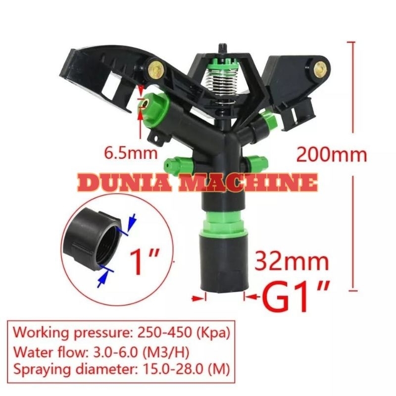 SPRINKLER PVC 1 INCH 4 MATA NOZZLE SPRINKLER TAMAN SPRINKLER PERTANIAN