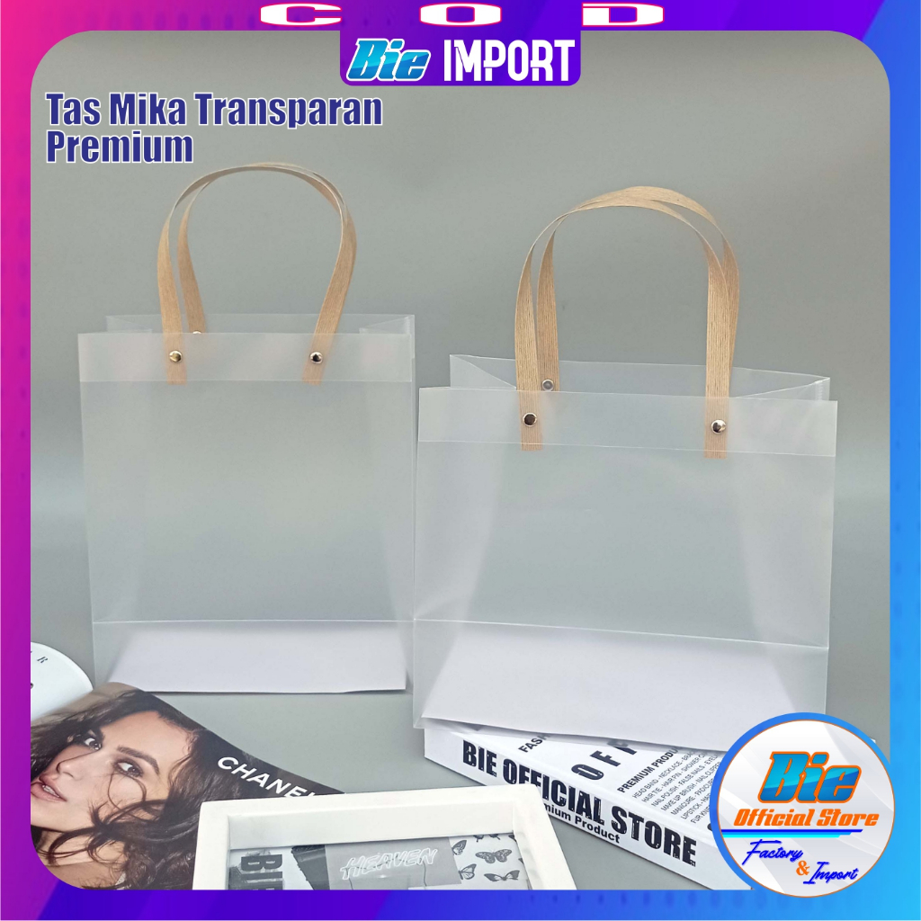 Tas Tote bag Mika Transparan Tebal Premium Impor Best Seller