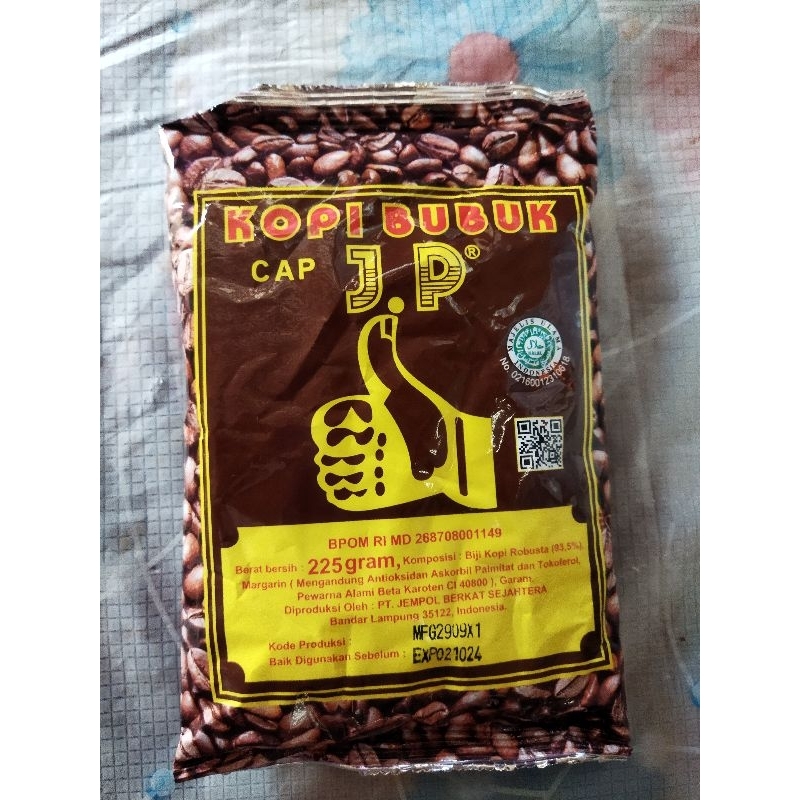 

Kopi Bubuk Cap J.P jempol Asli Lampung