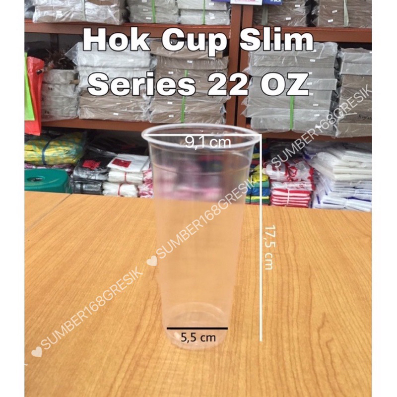 [25pcs] GELAS PLASTIK SLIM 22 Oz HOK | CUP SLIM SERIES HOK 22