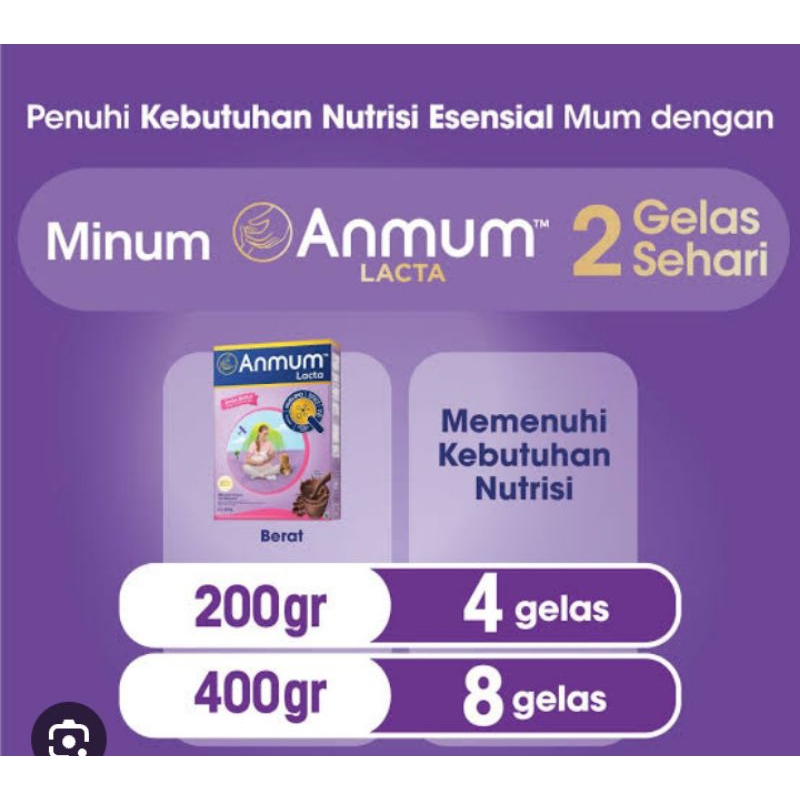 ANMUM LACTA 200 DAN 400GR COKLAT