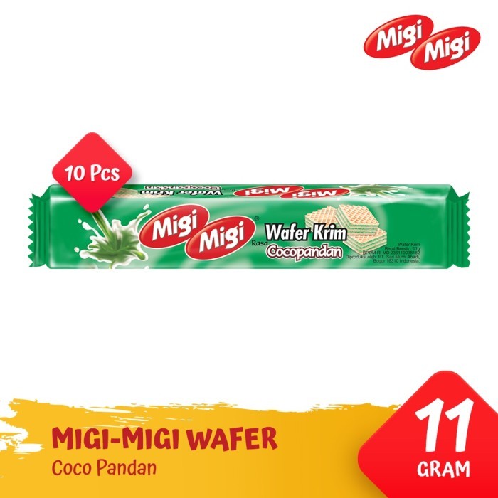 

Mouseman - MIGI MIGI Wafer dengan Krim rasa Coco Pandan 10pcs x 11g MURAH 1 Pack