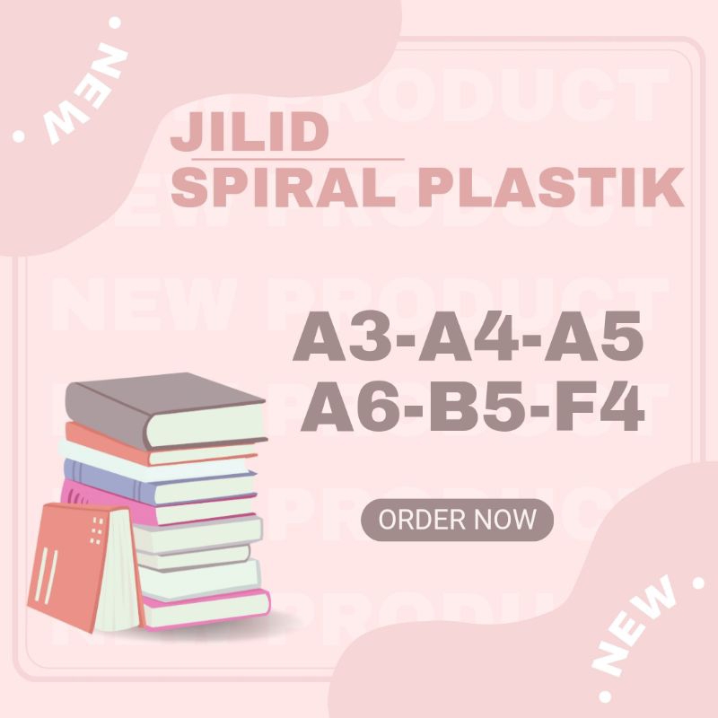 

Jasa Jilid Spiral Plastik A4 F4 B5 A5 A6 A3 (bisa custom size, gratis mika)