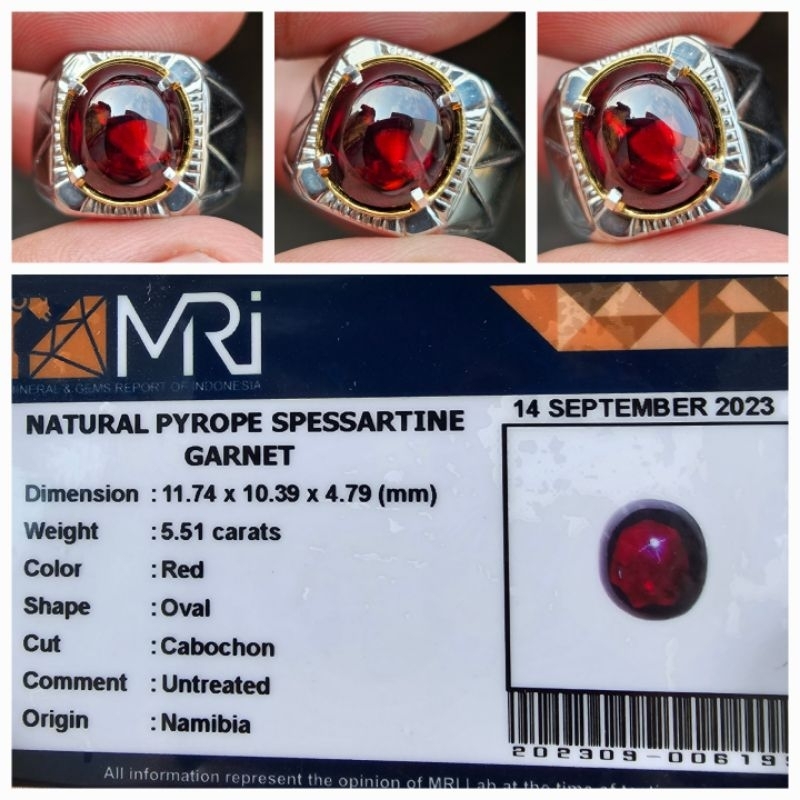 Natural Pyrope Spessartine Red Garnet Memo 5.51 crt