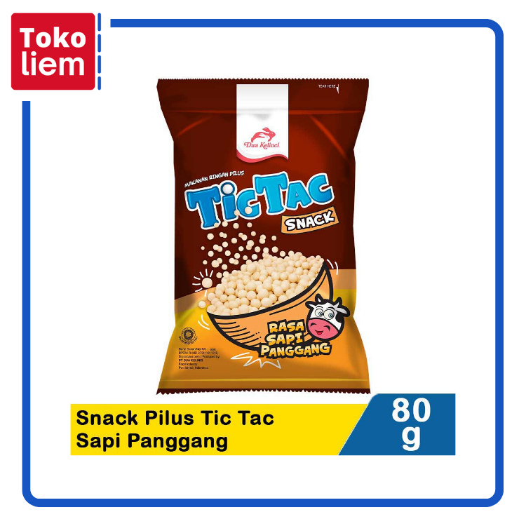 

Dua Kelinci Snack Pilus Tic Tac Sapi Panggang 80G