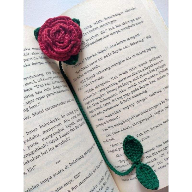 

Rose Crochet Bookmark || Pembatas Buku Rajut Bunga Mawar