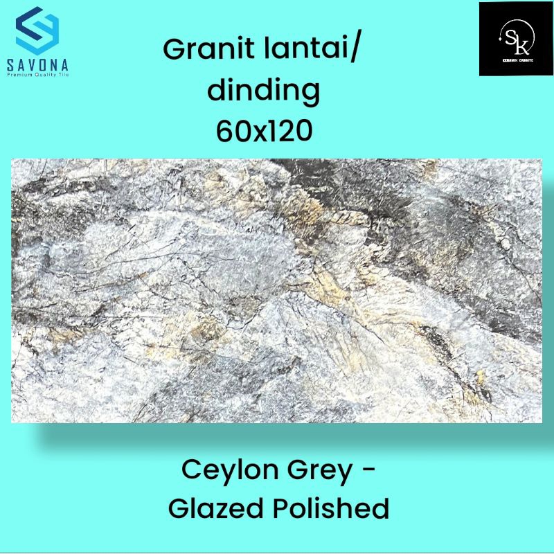 Granit lantai 60x120 Savona Gress Cylon Grey - Glazed Polished