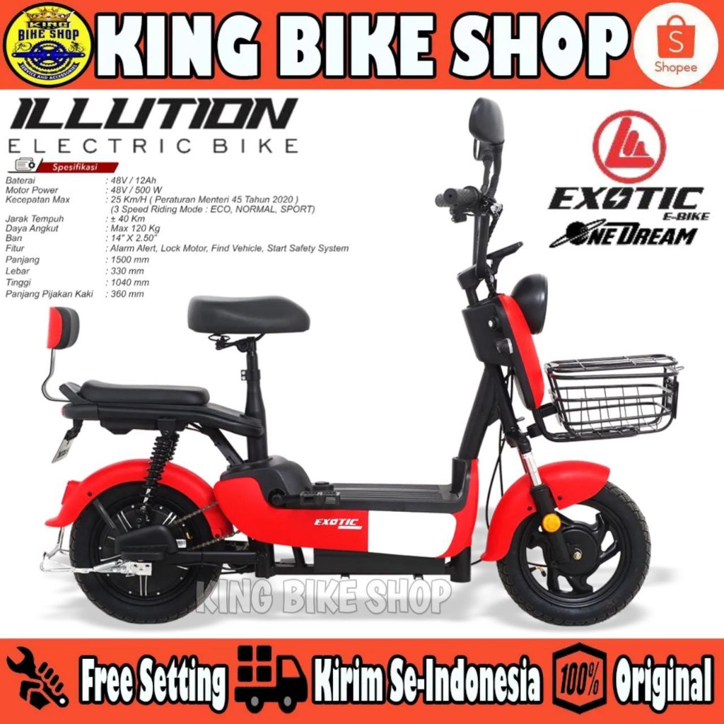 Sepeda Listrik EXOTIC ILLUTION Electric E Bike 500 Watt