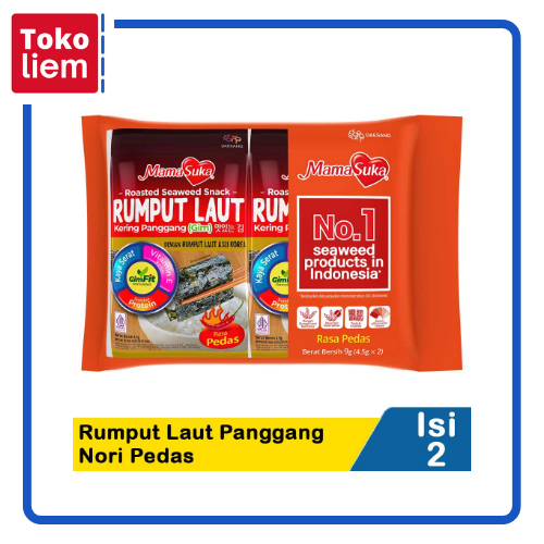 

Mamasuka Rumput Laut Panggang (Nori) Pedas 2X4.5G