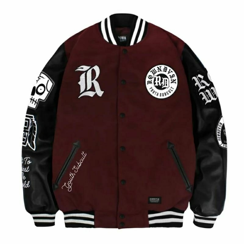 JAKET VARSITY RUMBLE MAROON ROWN DIVISION ORIGINAL