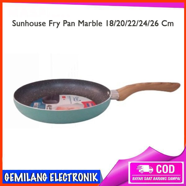 Sunhouse Fry Pan Marble 18/20/22/24/26 Cm Clover