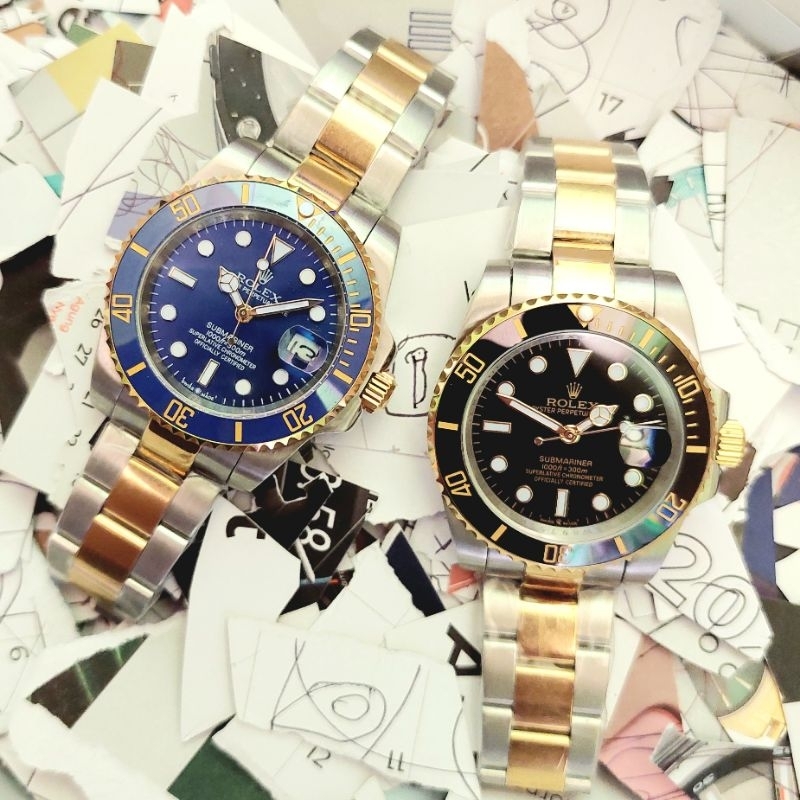 ROLEX Submariner Mix Gold Jam Tangan Pria Automatic