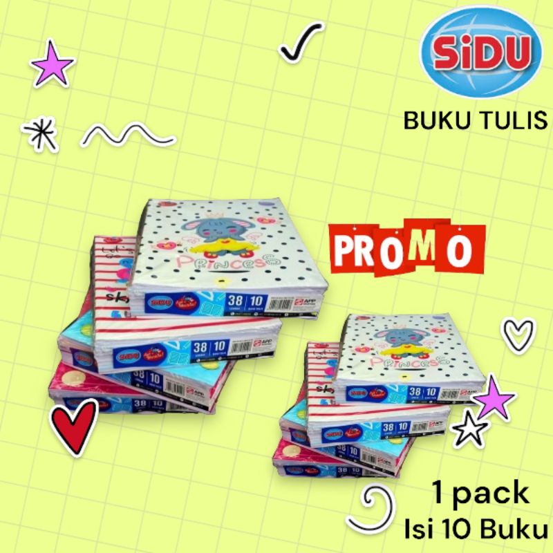 

Buku Tulis Sidu 38 Lembar 1 pack Buku Tulis Sekolah Sinar Dunia