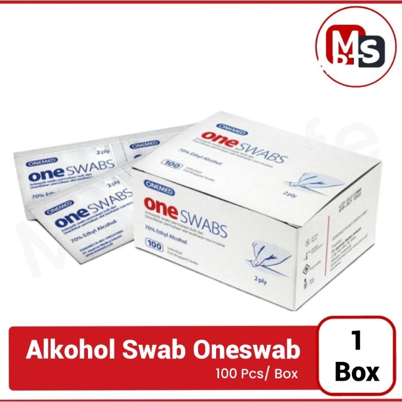 Oneswab Alkohol Swab Onemed Isi 100 Pcs / Box M4