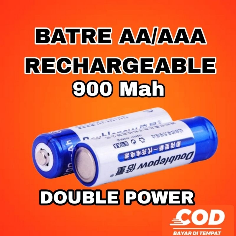 PROMO DOUBLEPOWER  Batu Baterai AA/AAA Rechargeable AA 800mAh/ AAA 900Mah 1PCS TERMURAH batre alkali