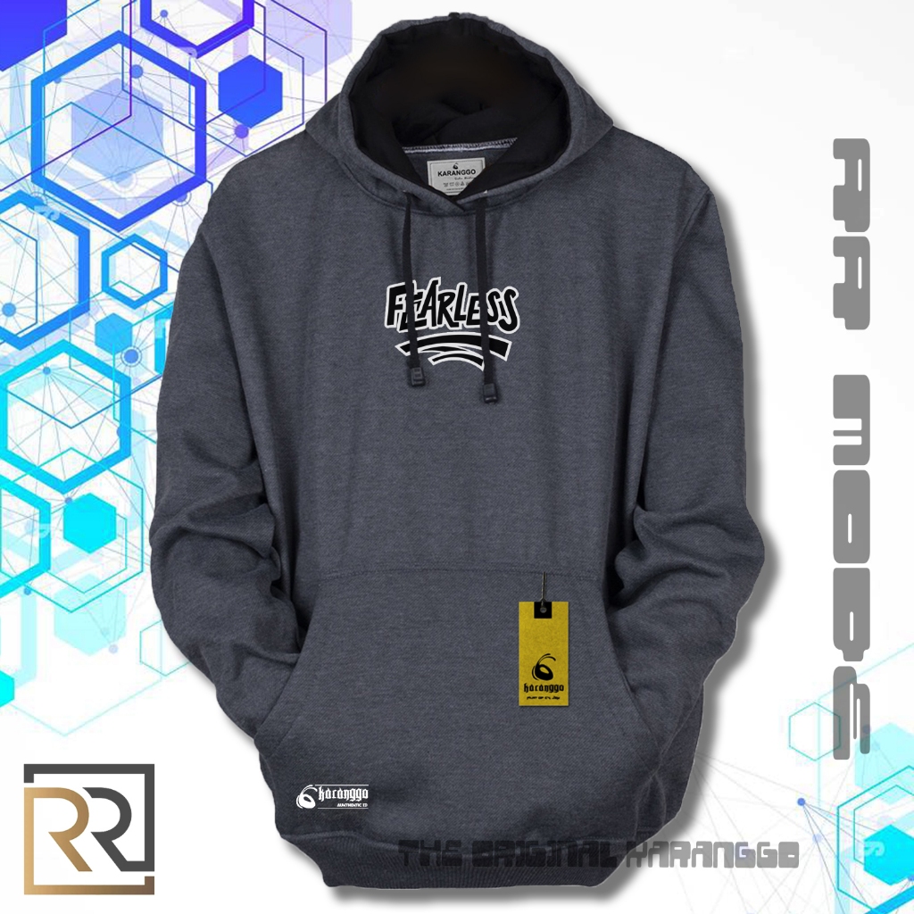 Hoodie Pria Abu Distro Premium Bahan Katun Flece Tebal Gramasi 280