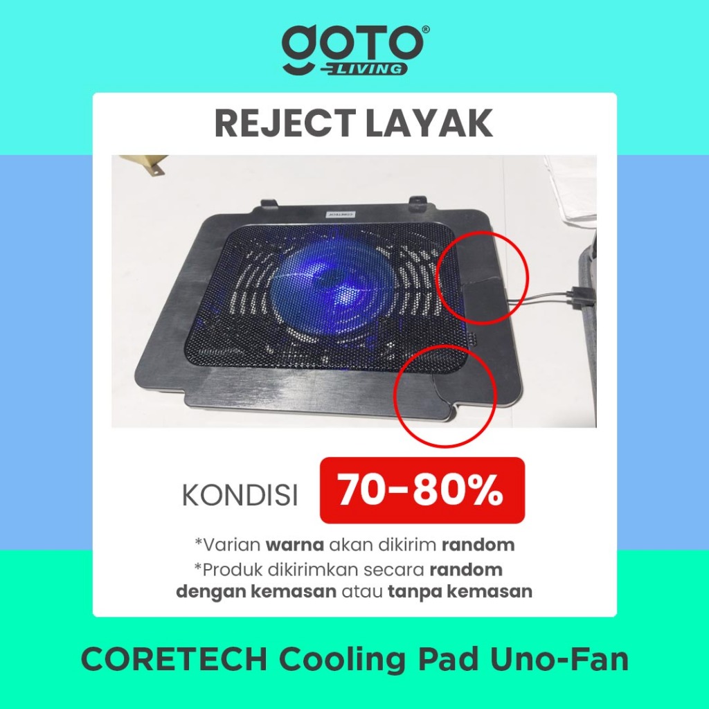 Coretech Unofan Cooling Pad Kipas Fan Pendingin Laptop Portable Image 7