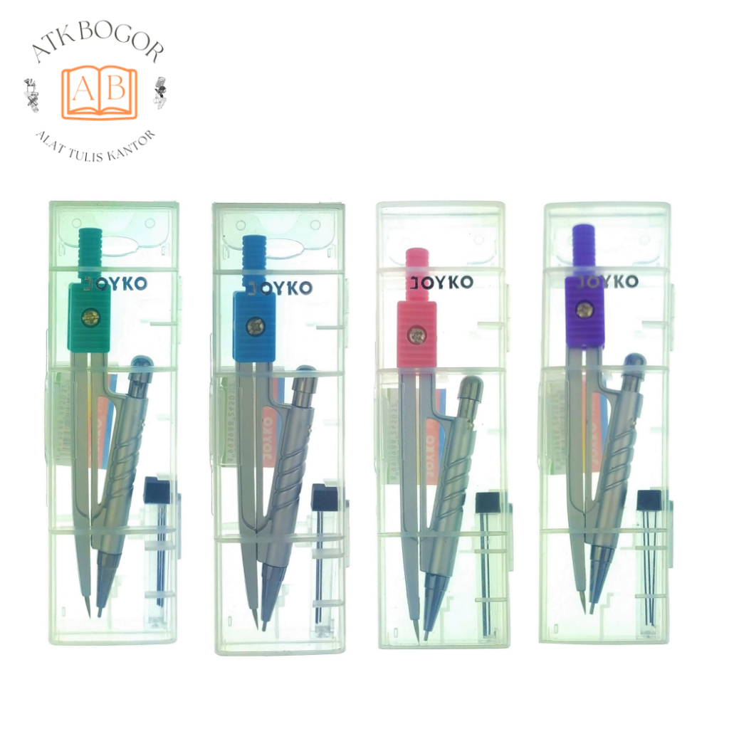 

Jangka Lingkaran Dengan Pensil Mekanik Biru / Hijau / Pink / Ungu Joyko Math Set 75