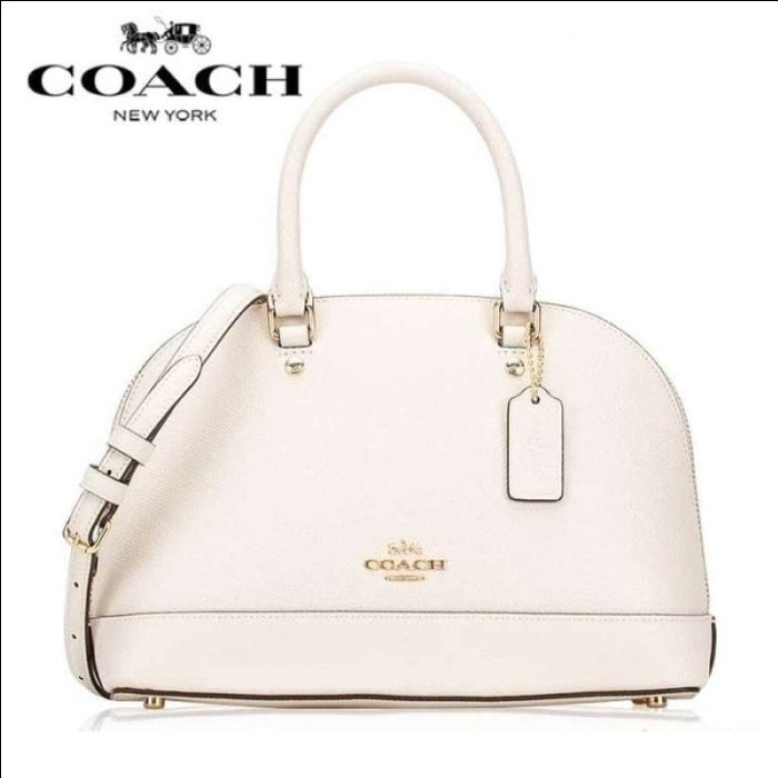 Tas Coach MINI SIERRA SATCHEL IN CROSSGRAIN LEATHER - White