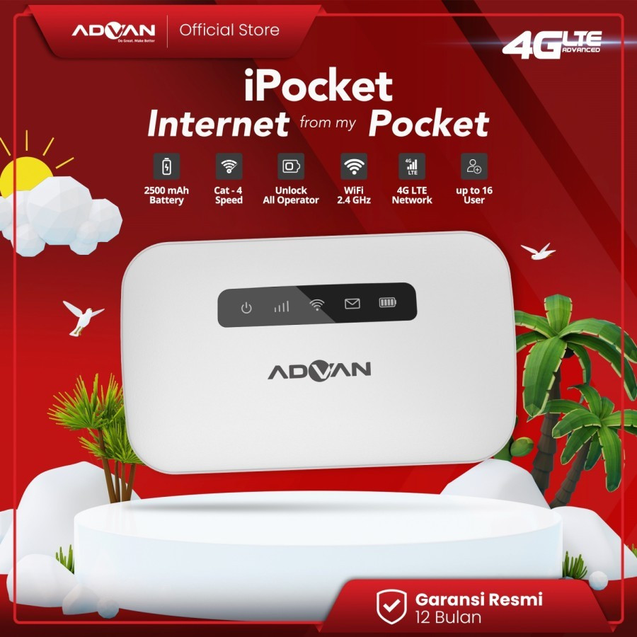 ADVAN Modem Travel Wifi Ipocket MIFI MF01 Portable Unlock All Operator