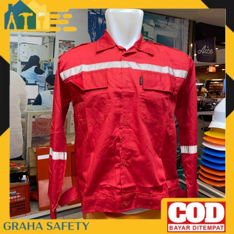 Baju Safety Lengan Panjang - Baju Atasan Safety Proyek K3